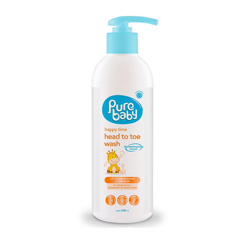 Pure Baby Happy Time  Head Toe Wash Pump Bottle 350ml | Gogobli