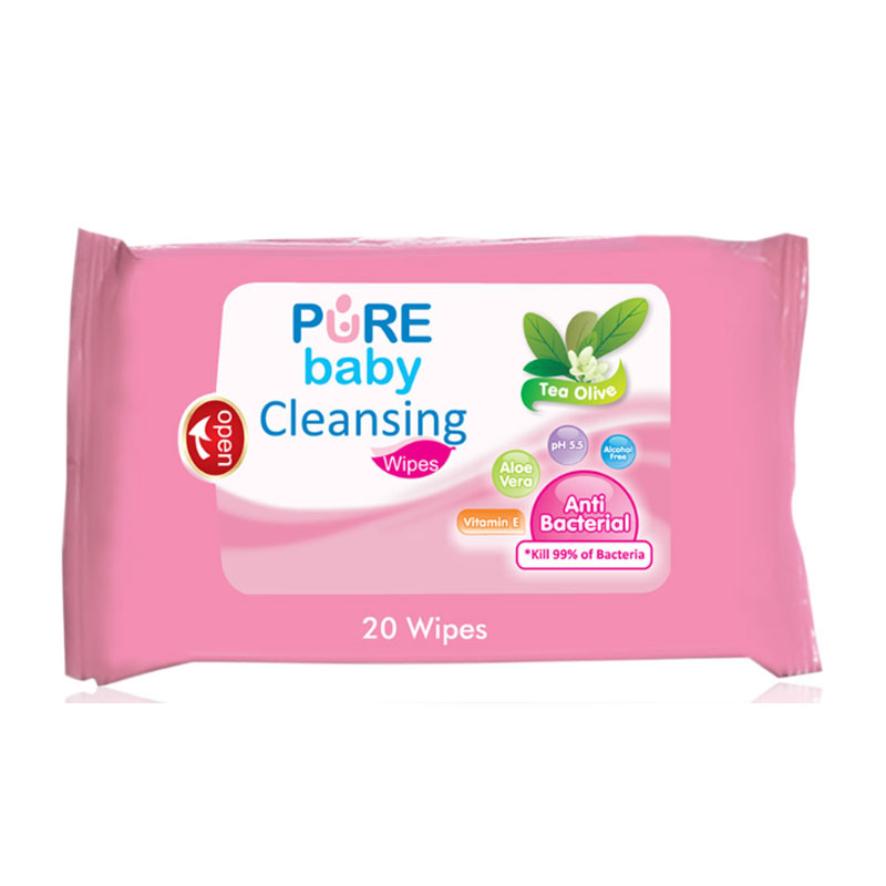 Pure Baby Cleansing Wipes Tea Olive 20s | Gogobli
