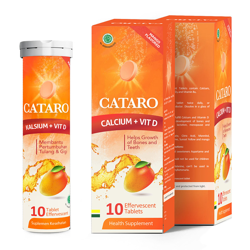 Cataro Calcium And Vitamin D 10 Tablet Effervescent | Gogobli