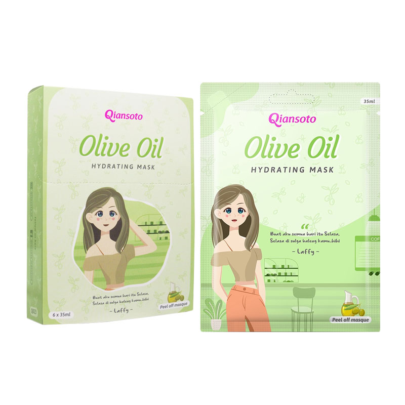 Qiansoto Peel-Off (Laffy Series) Olive Oil Hydrating Mask (6 Sachet @35ml) | Gogobli
