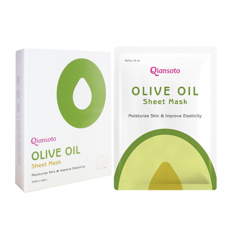 Qiansoto Sheet Mask Olive Oil (6 Sachet @35ml) | Gogobli