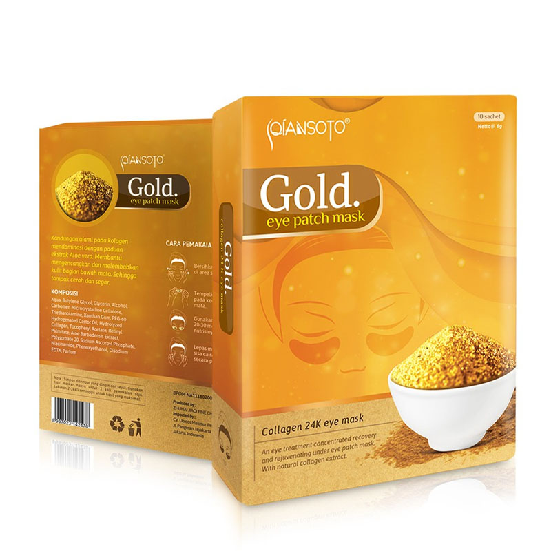 Qiansoto Eye Patch Mask Gold (10 Sachet @35ml) | Gogobli