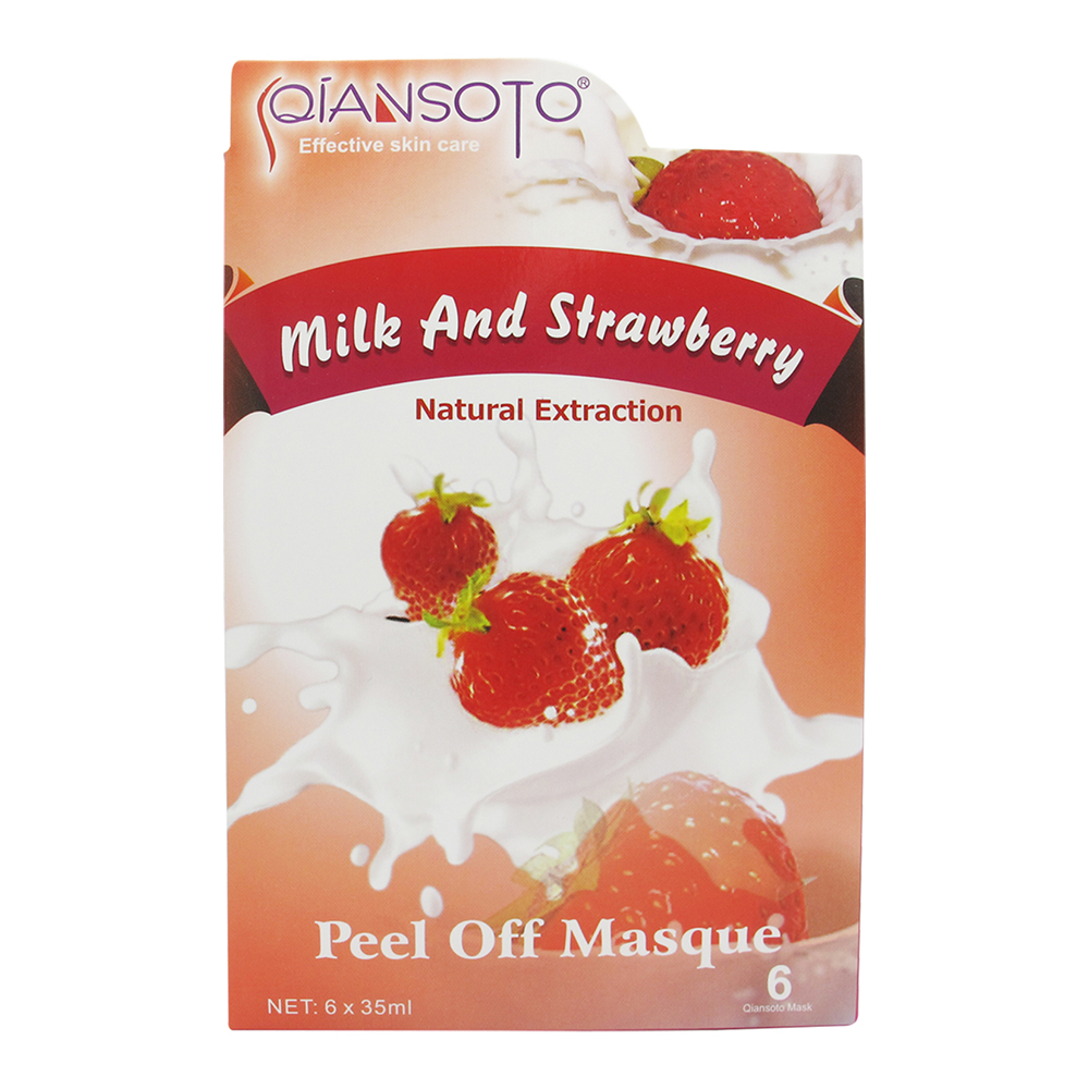 Qiansoto Milk & Strawberry (1 Box @6 Sachet) | Gogobli
