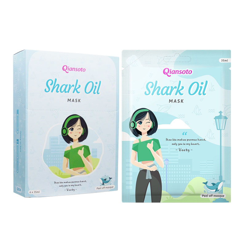 Qiansoto Peel-Off (Veety Series) Shark Oil Mask (6 Sachet @35ml) | Gogobli