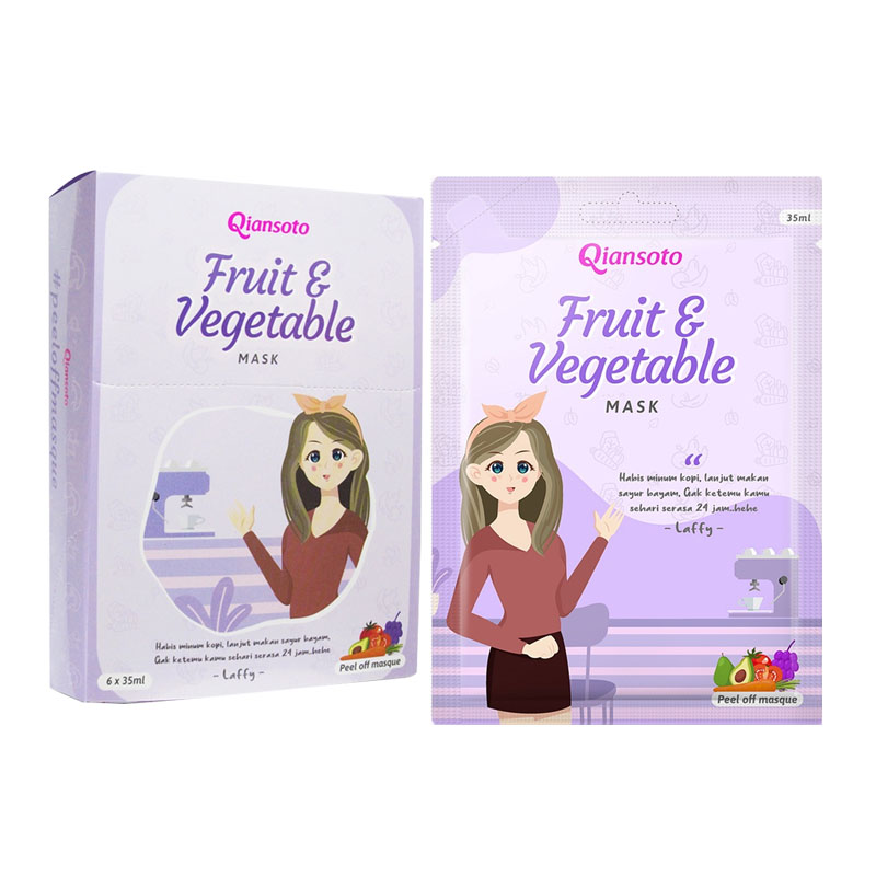 Qiansoto Peel-Off (Laffy Series) Fruit & Vegetable Mask (6 Sachet @35ml) | Gogobli
