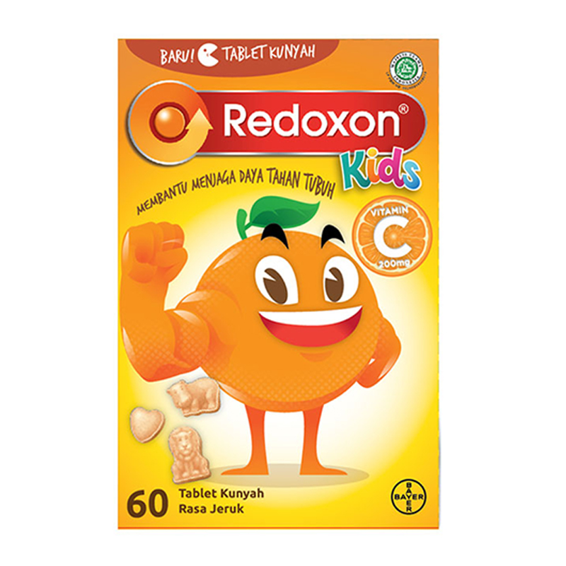 Redoxon Kids Tablet Kunyah Vitamin C 200mg Rasa Jeruk 60 Tablet | Gogobli
