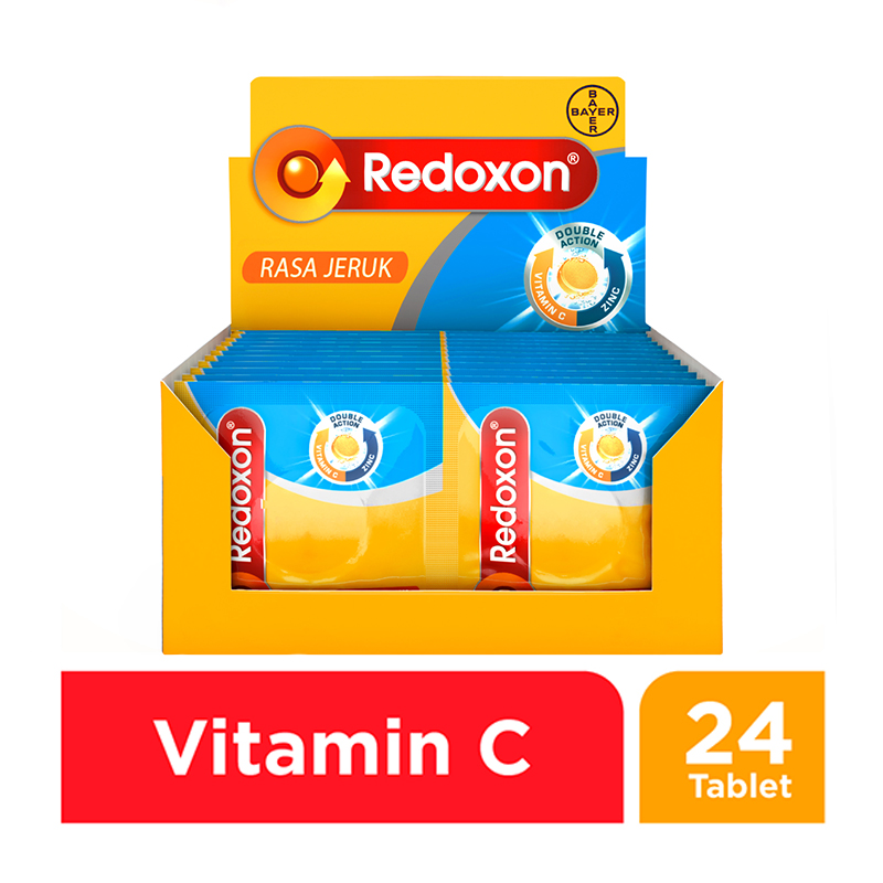 Redoxon Effervescent Zinc Orange Box (12 Strips @ 2 Tablet) (ED: Okt 23) | Gogobli