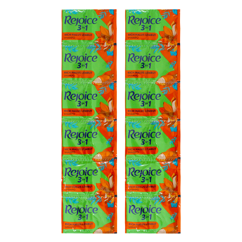 Rejoice 3in1 Shampo Rich Halus Lembut Renceng (10ml X 12 Sachet) | Gogobli