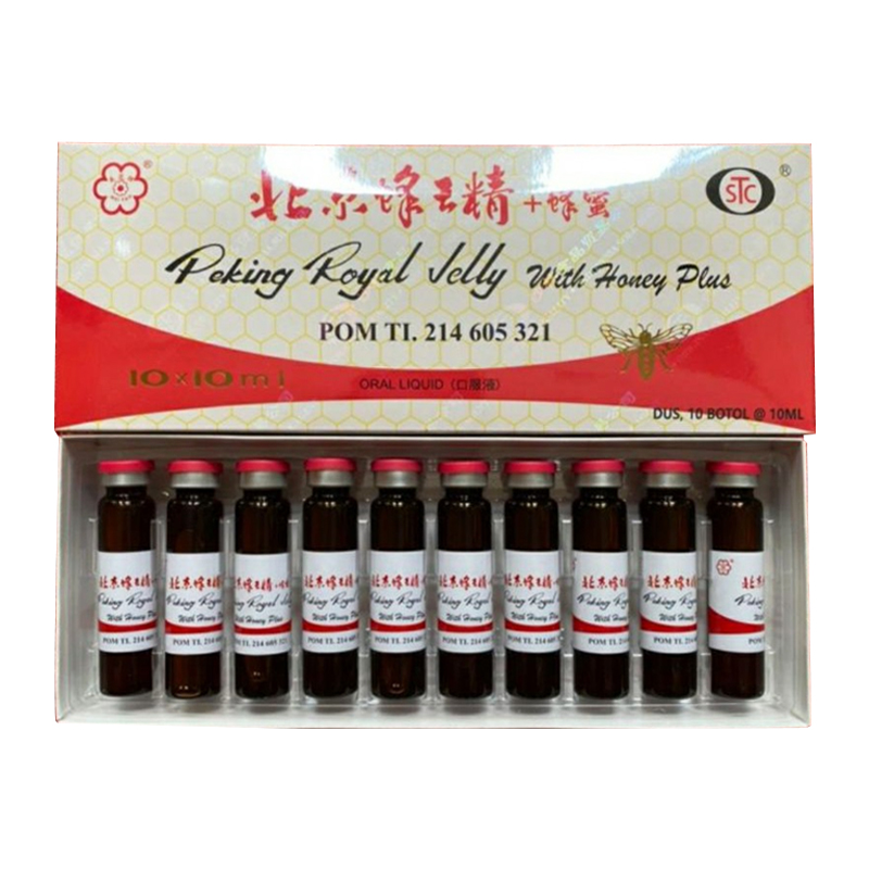 Peking Royal Jelly With Honey Plus (10 Botol @ 10ml) | Gogobli