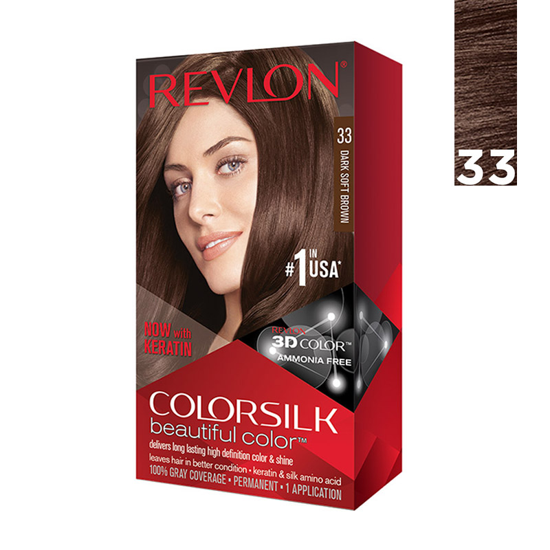 Revlon Hair Color Colorsilk 33 Dark Soft Brown | Gogobli