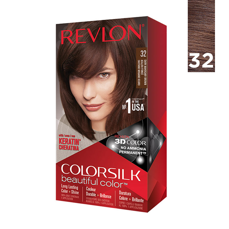 Revlon Hair Color Colorsilk Dark 32 Mahogany Brown | Gogobli