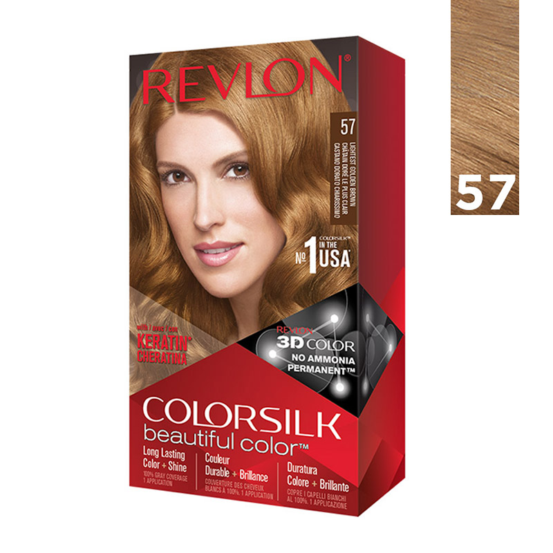 Revlon Hair Color Colorsilk 57 Lightest Golden Brown | Gogobli