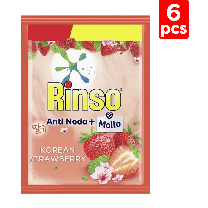 Rinso Molto Deterjen Cair Korean Strawberry 18ml (6 Sachet) | Gogobli