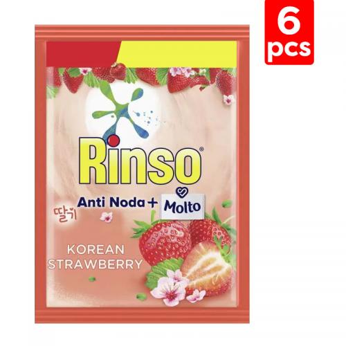 Rinso Molto Deterjen Cair Korean Strawberry 18ml (6 Sachet) (ED: Jan 26) | Gogobli