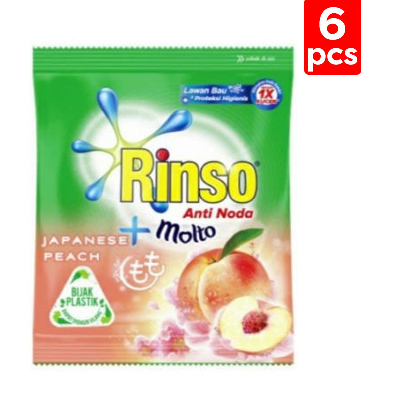 Rinso Molto Deterjen Bubuk Japanese Peach 40gr (6 Sachet) | Gogobli