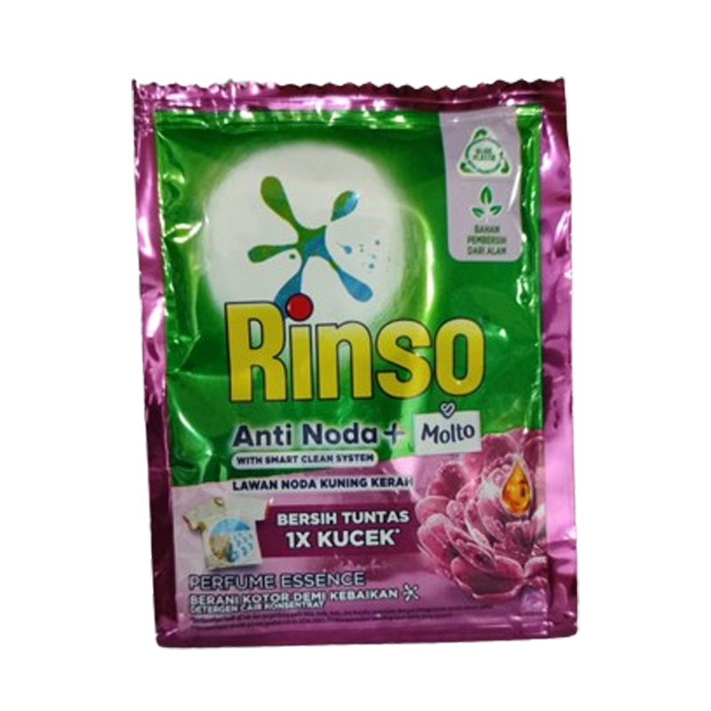 Rinso Molto Deterjen Cair Perfume Essence Cair Ungu 18ml (6 Sachet) | Gogobli