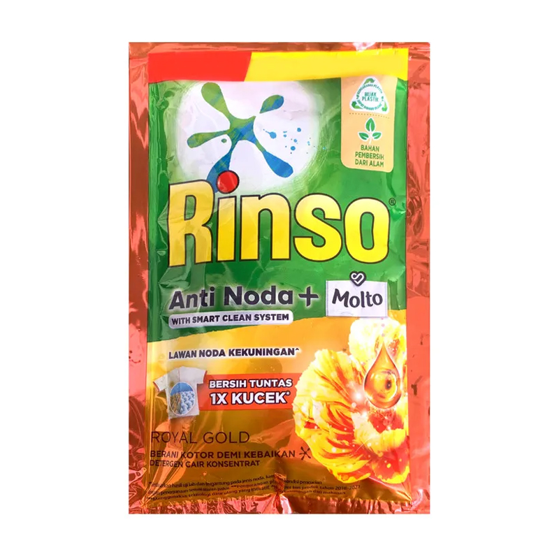 Rinso Molto Deterjen Cair Royal Gold 38ml (6 Sachet) | Gogobli