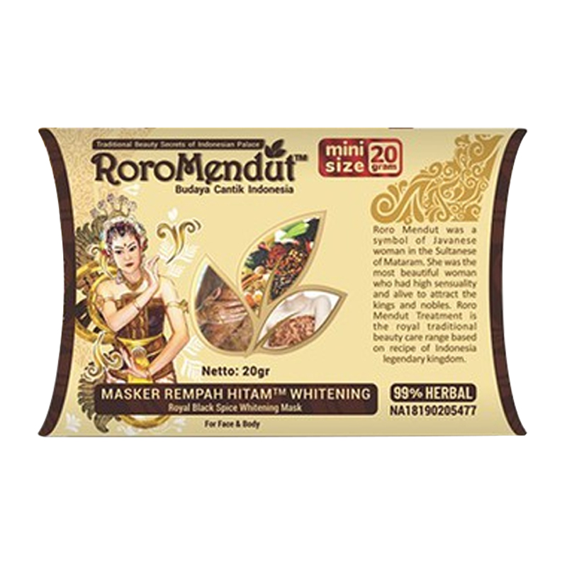 Roro Mendut Masker Whitening Rempah Hitam 20gr | Gogobli