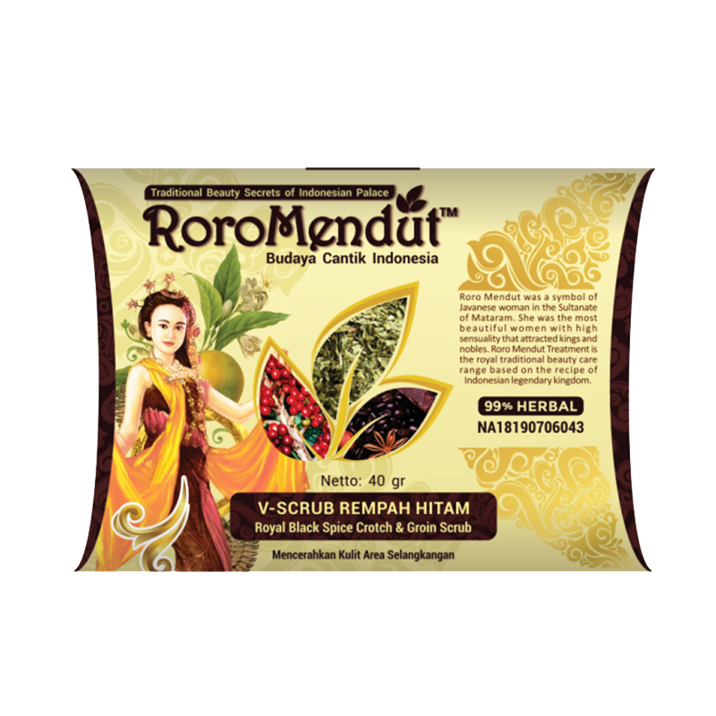 Roro Mendut Lulur V-Scrub Rempah Hitam 40gr | Gogobli