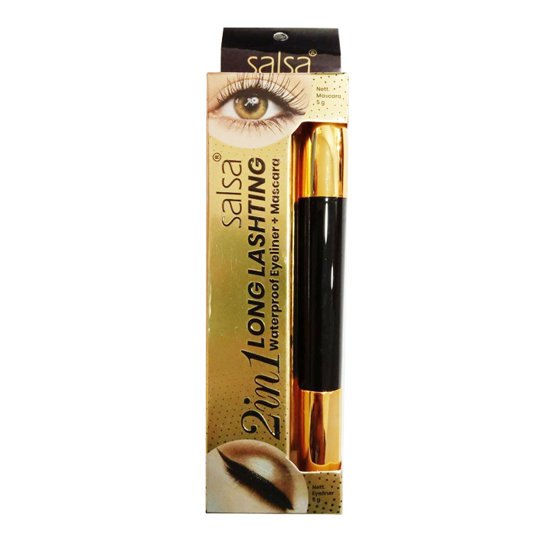 Salsa Cosmetics 2in1 Longlasting Waterproof Eyeliner + Mascara 5gr | Gogobli