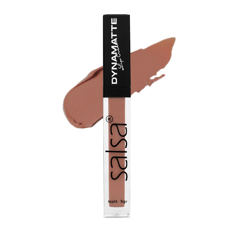 Salsa Cosmetics Dynamatte Lip Cream No.08 Boba Milk 5gr | Gogobli