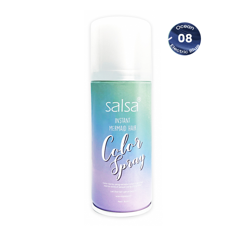 Salsa Cosmetics Instant Mermaid Hair Color Spray 08 Ocean (Electric Blue) 80ml | Gogobli