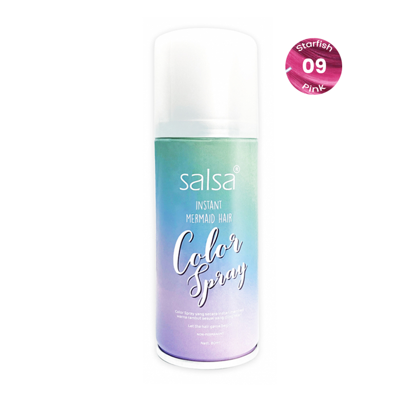 Salsa Cosmetics Instant Mermaid Hair Color Spray 09 Starfish (Pink) 80ml | Gogobli