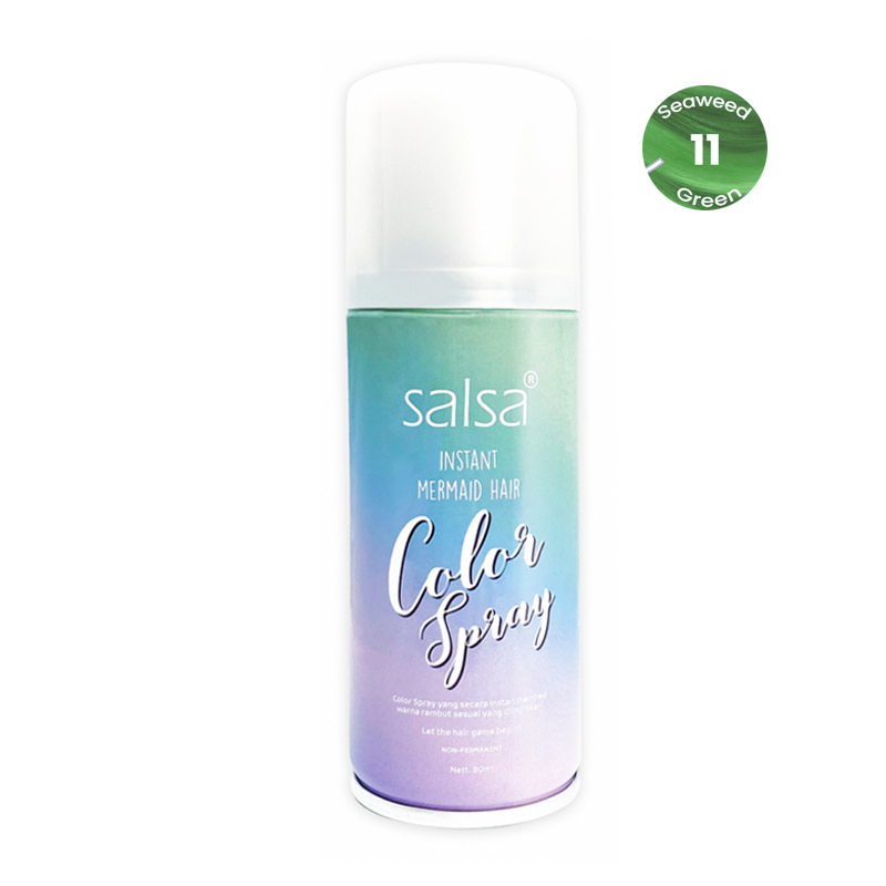 Salsa Cosmetics Instant Mermaid Hair Color Spray 11 Seaweed (Green) 80ml | Gogobli