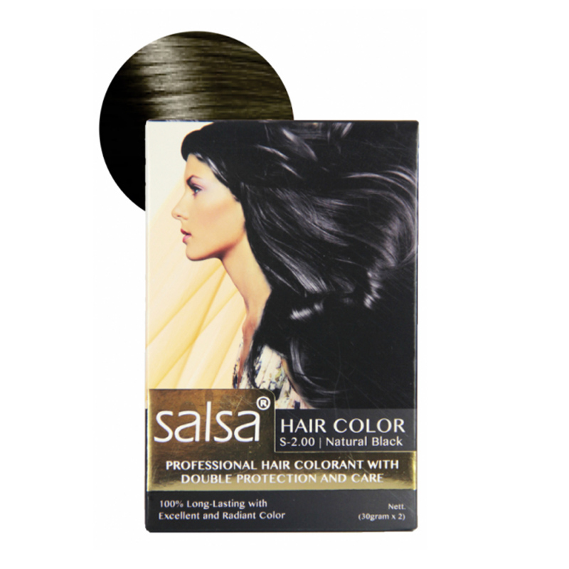 Salsa Cosmetics Hair Color S.200 Natural Black 30gr | Gogobli