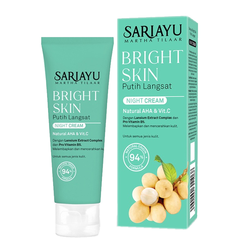 Sariayu Bright Skin Putih Langsat Night Cream 20gr (ED: Agust 25) | Gogobli