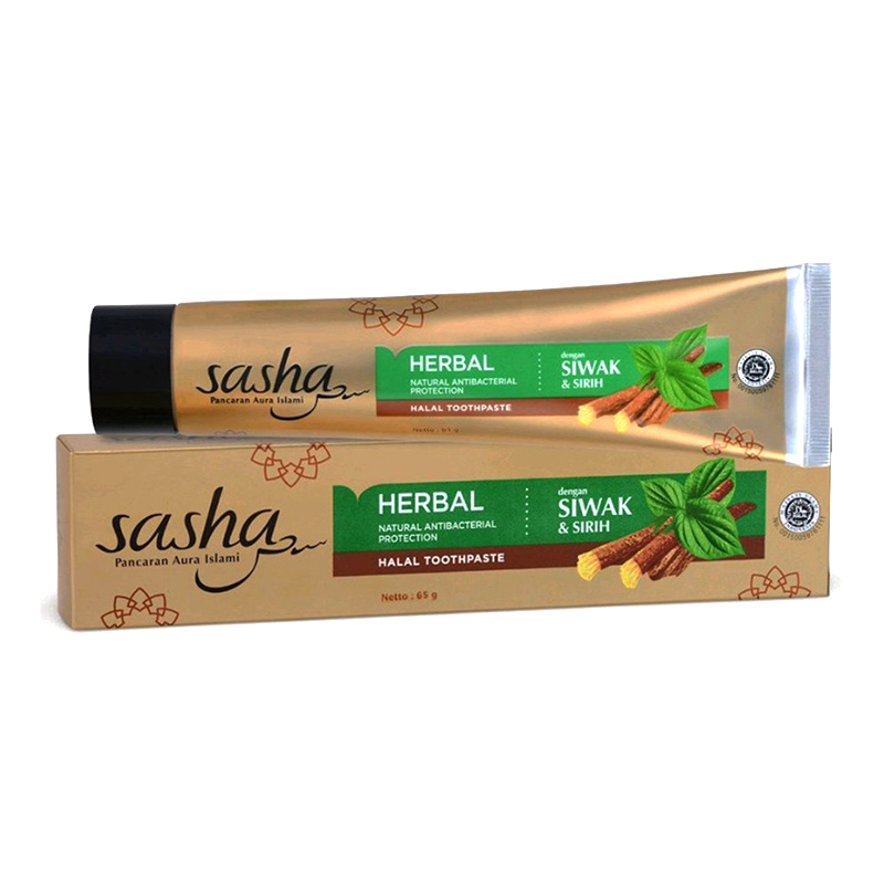 Sasha Halal Toothpaste Herbal Natural Antibacterial Protection 65gr | Gogobli