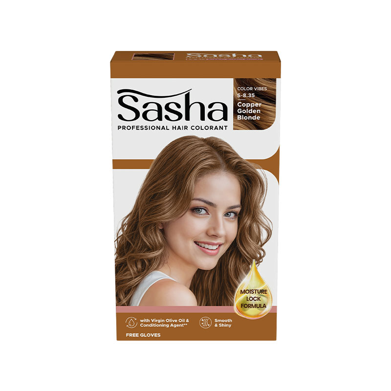 Sasha Professional Hair Colorant (S-8.35) Copper Golden Blonde 25gr | Gogobli