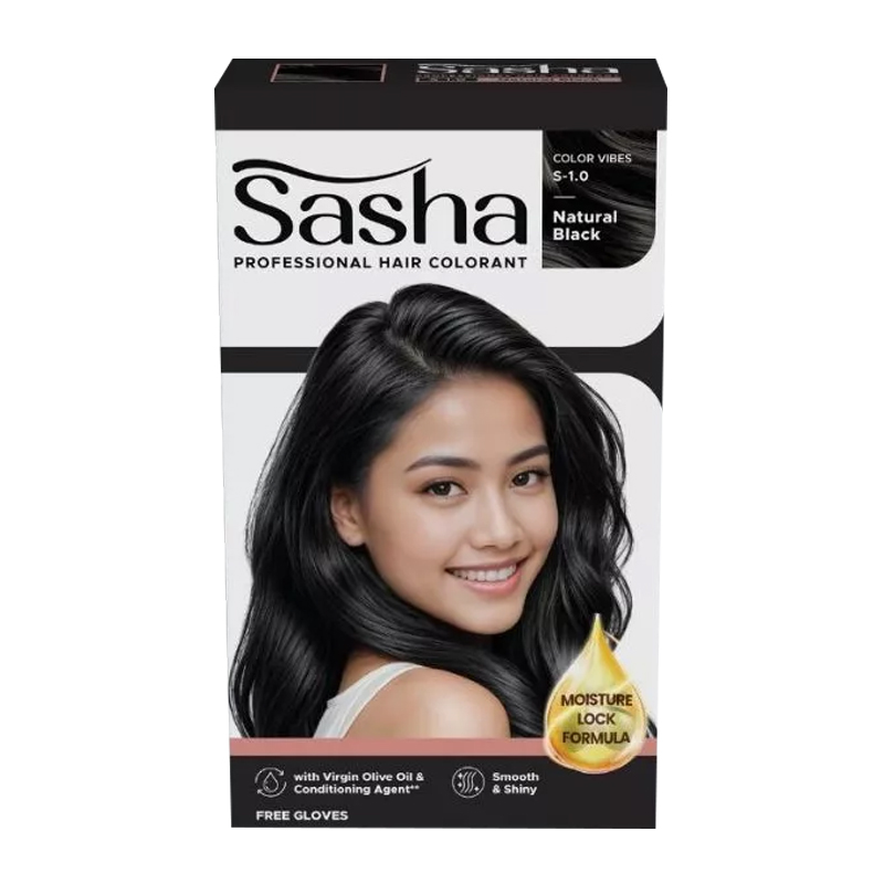 Sasha Professional Hair Colorant (S-1.0) Natural Black 25gr | Gogobli