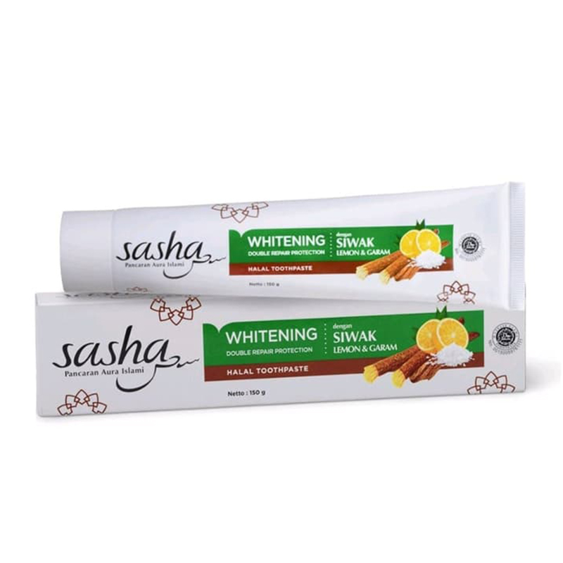 Sasha Halal Toothpaste Whitening Double Repair Protection 150gr | Gogobli