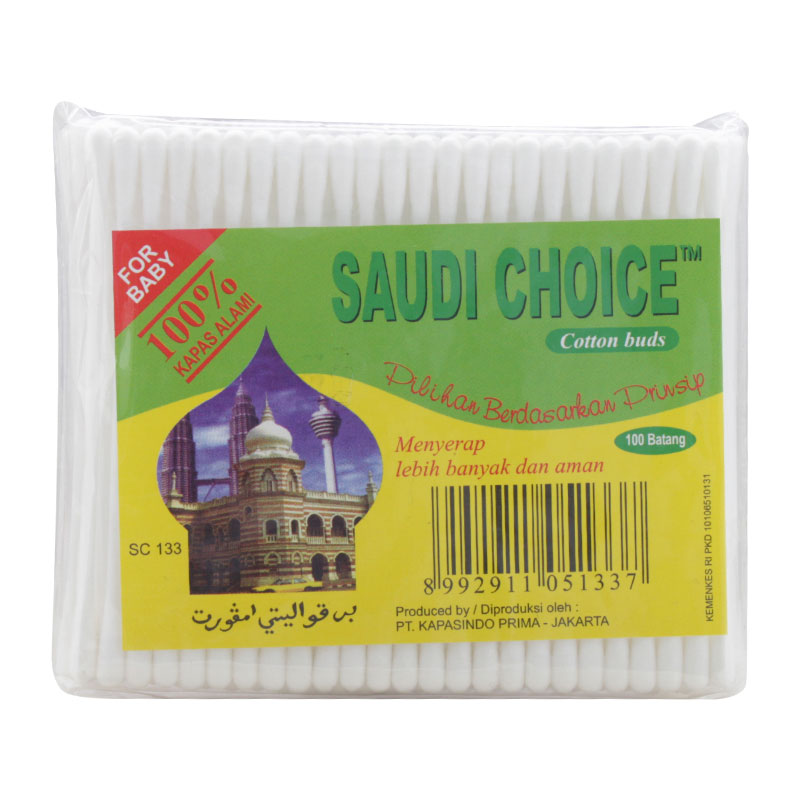 Saudi Choice Extra Fine Cotton Buds For Baby Pack 100s | Gogobli