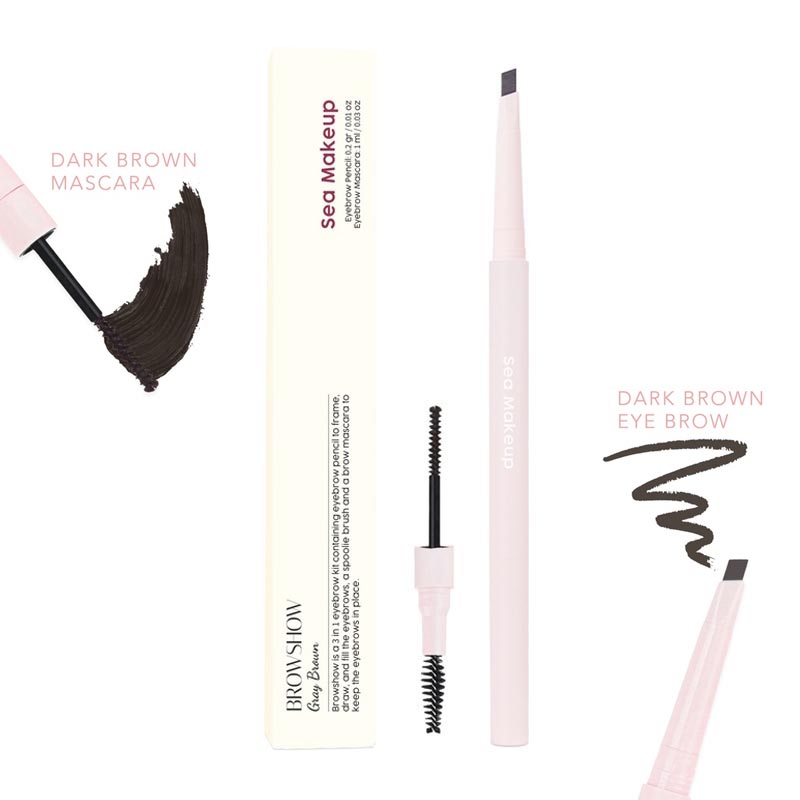 Sea Makeup Browshow Eyebrow Trio Kit Dark Brown 2gr | Gogobli