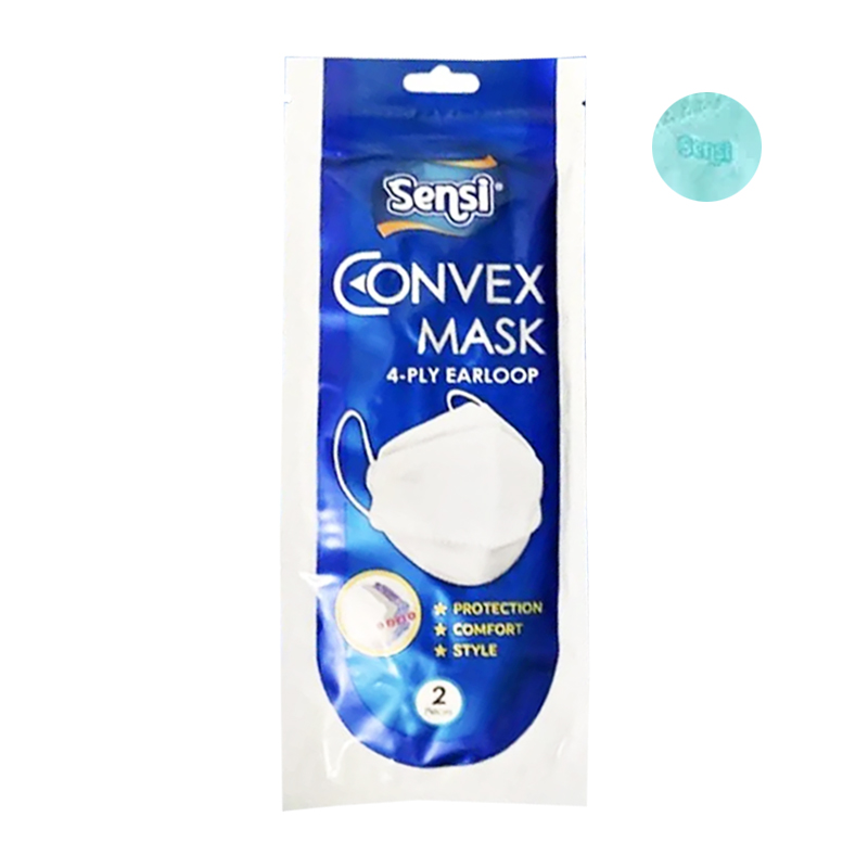 Sensi Convex Mask 4-Ply Earloop Green 2s | Gogobli