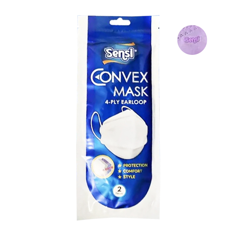Sensi Convex Mask 4-Ply Earloop Purple (Violet) 2s | Gogobli
