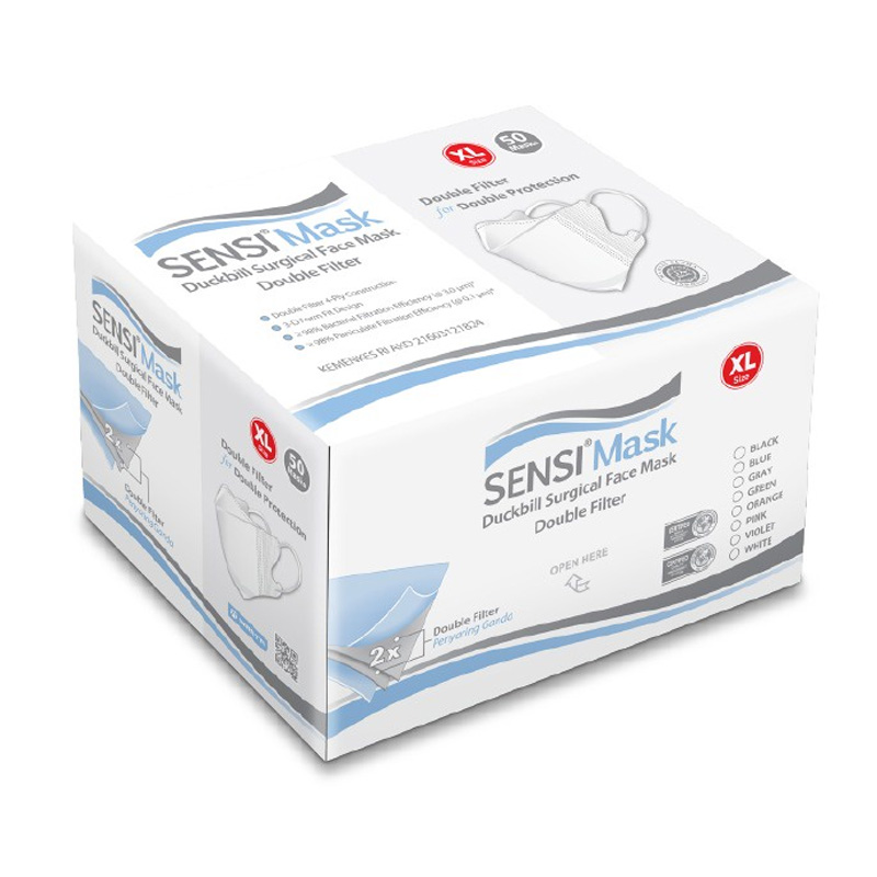 Sensi Duckbill Surgical Face Mask XL Grey 50s | Gogobli