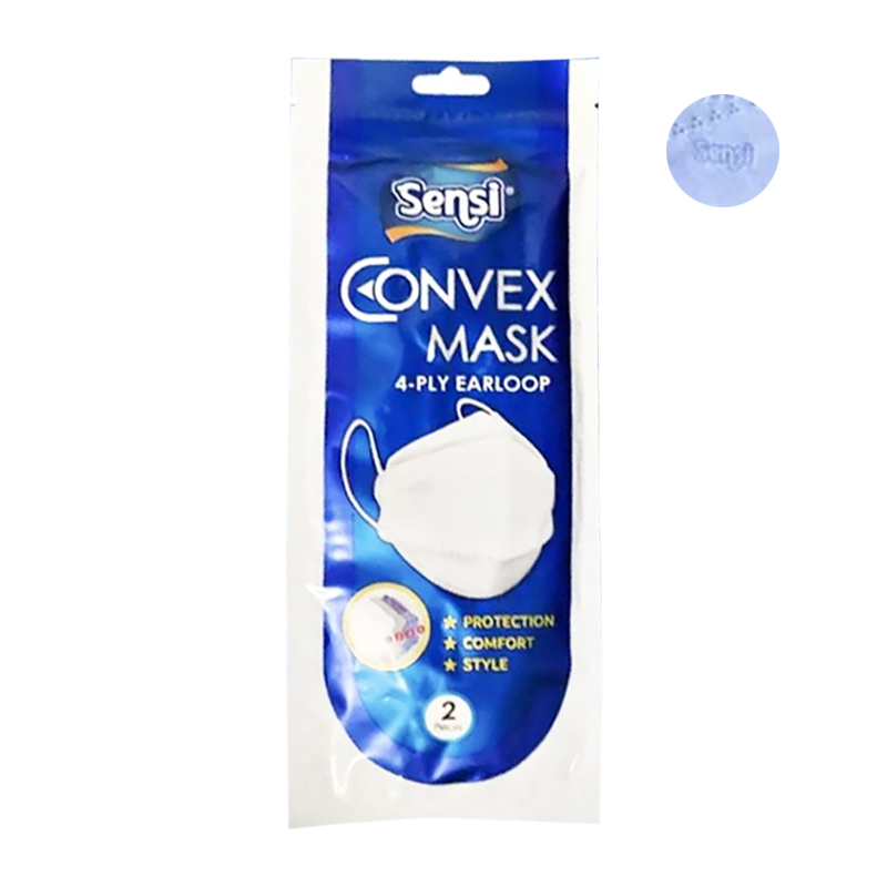 Sensi Convex Mask 4-Ply Earloop Blue 2s | Gogobli