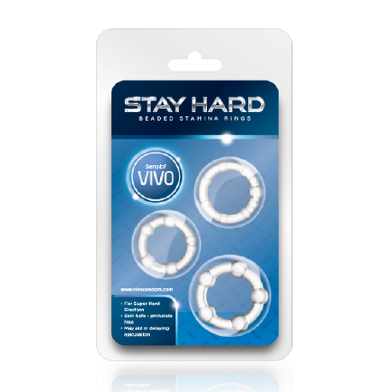 Sensitif Vivo Stay Hard Beaded Stamina Rings 3s | Gogobli