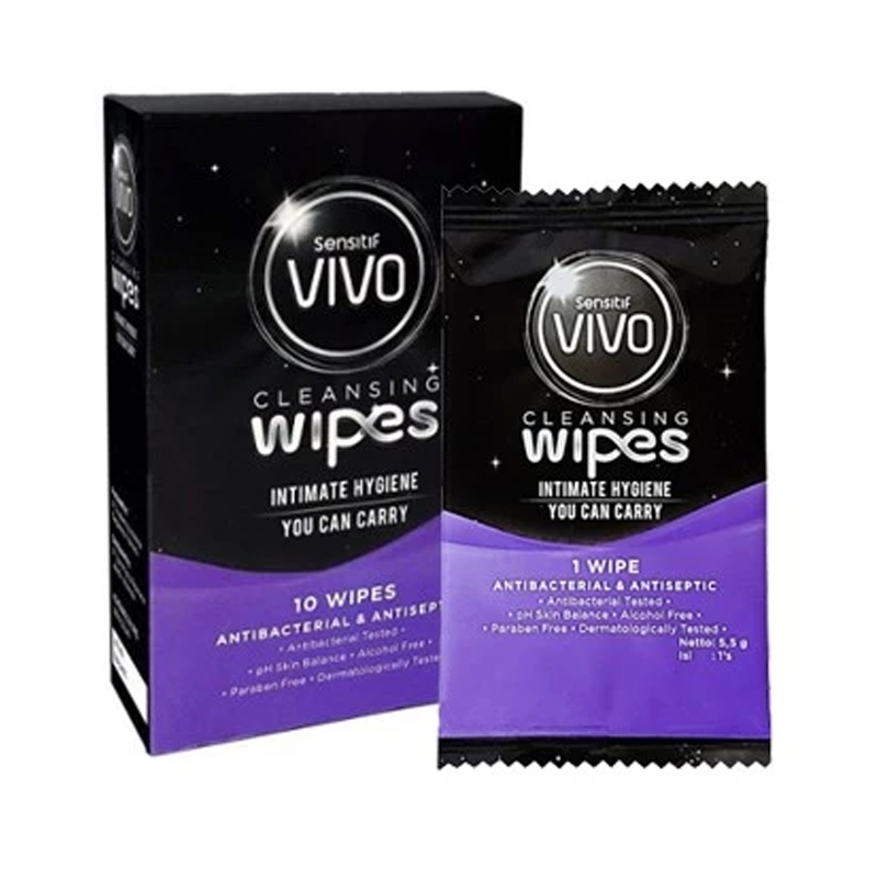 Sensitif Vivo Cleansing Wipes 10 Lembar | Gogobli