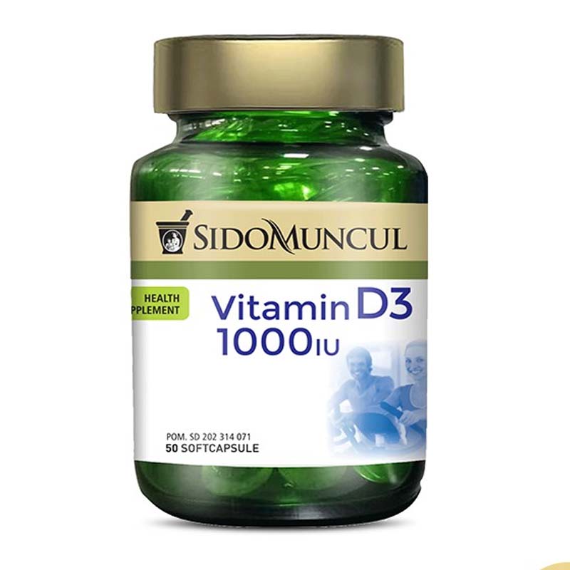 Sidomuncul Vitamin D3 1000IU 50 Soft Capsules | Gogobli