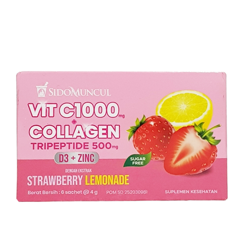 Sidomuncul Vitamin C1000 With Collagen Tripeptide 500mg D3 + Zinc (6s @4gr) | Gogobli