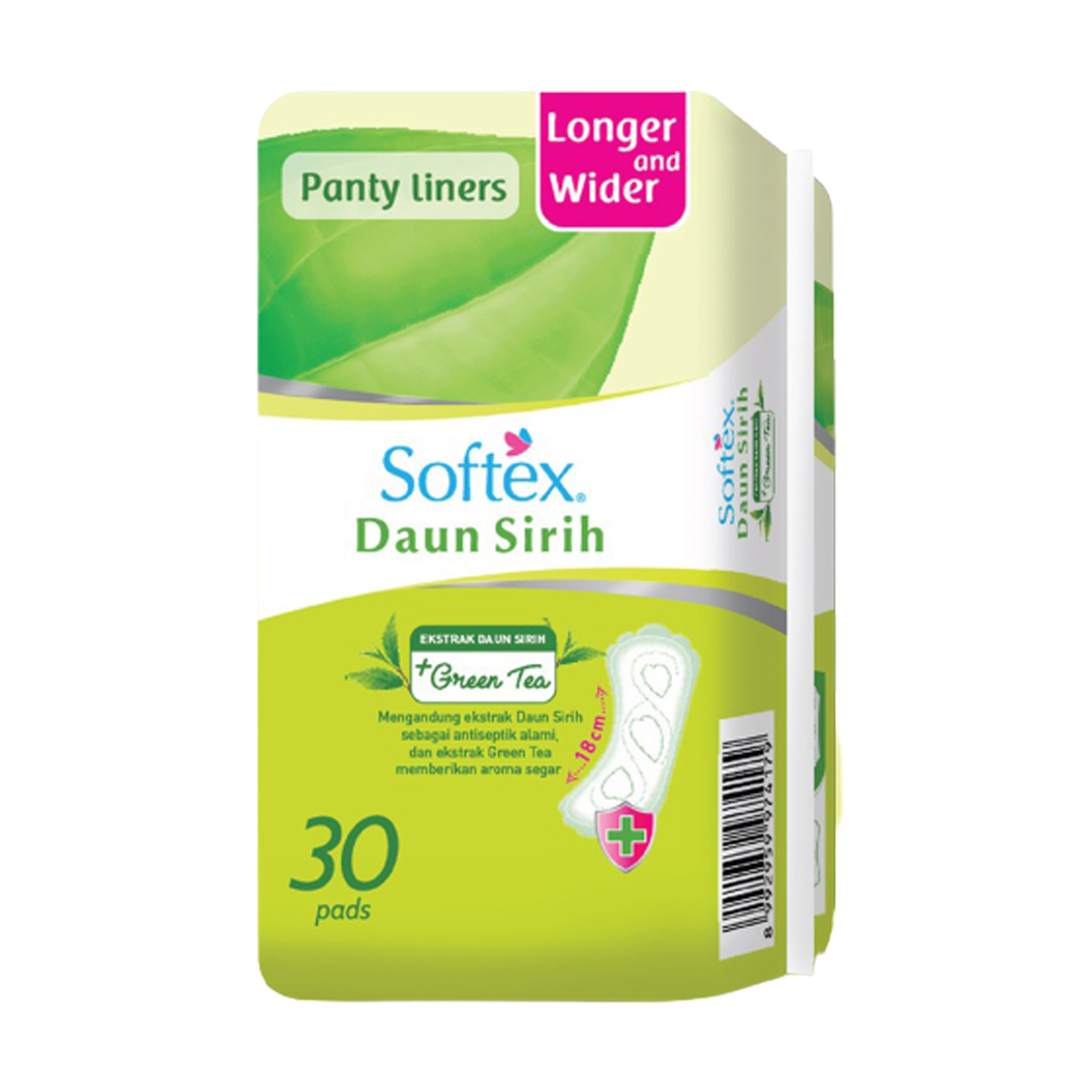 Softex Daun Sirih + Green Tea Pantyliner Longer And Wider 30s | Gogobli