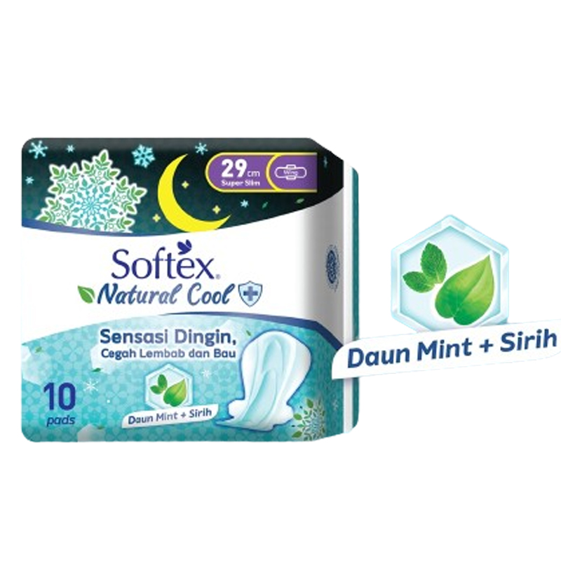Softex Natural Cool Night Super Slim Wing 29cm 10s | Gogobli