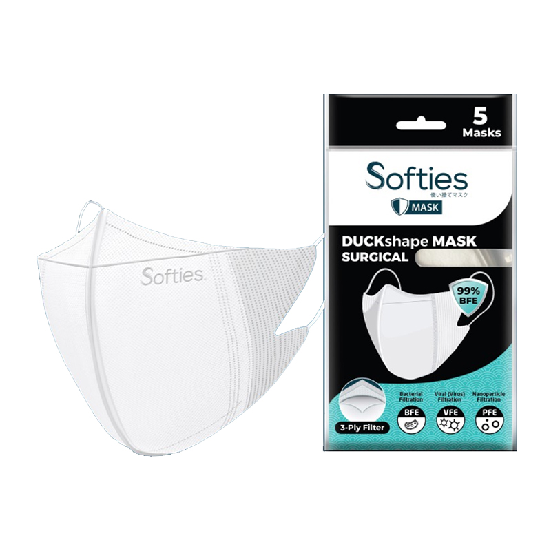 Softies 3 Ply Earloop Duckshape Surgical Mask 5s | Gogobli