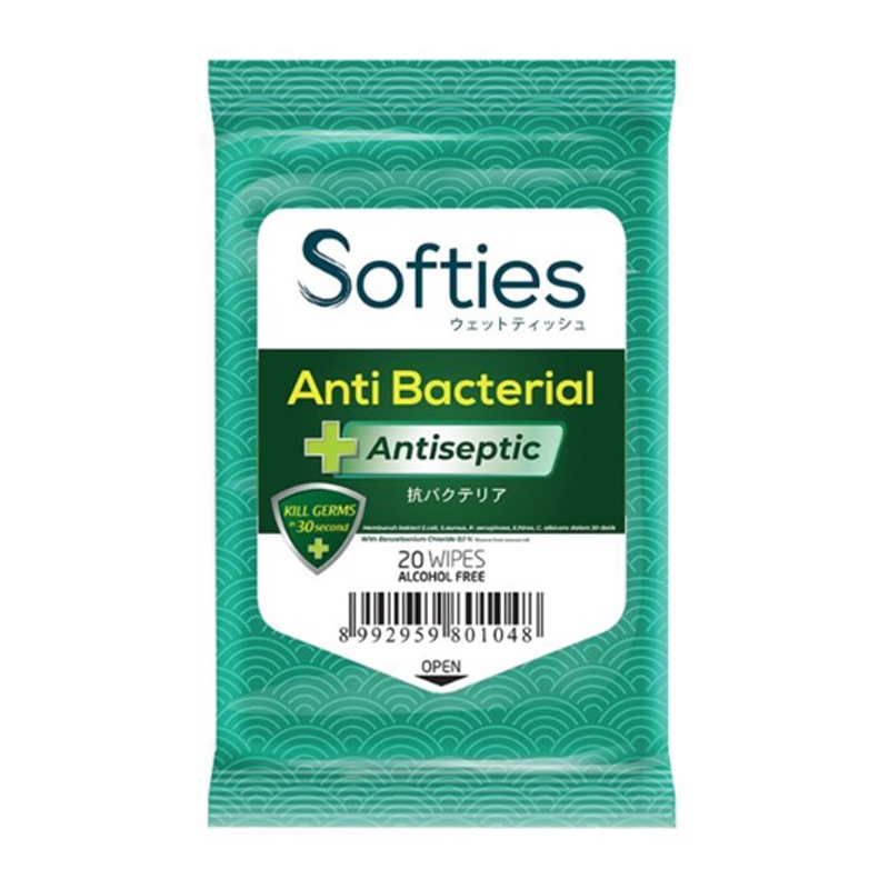 Softies Wet Wipes Antibacterial Antisepctic 20s | Gogobli