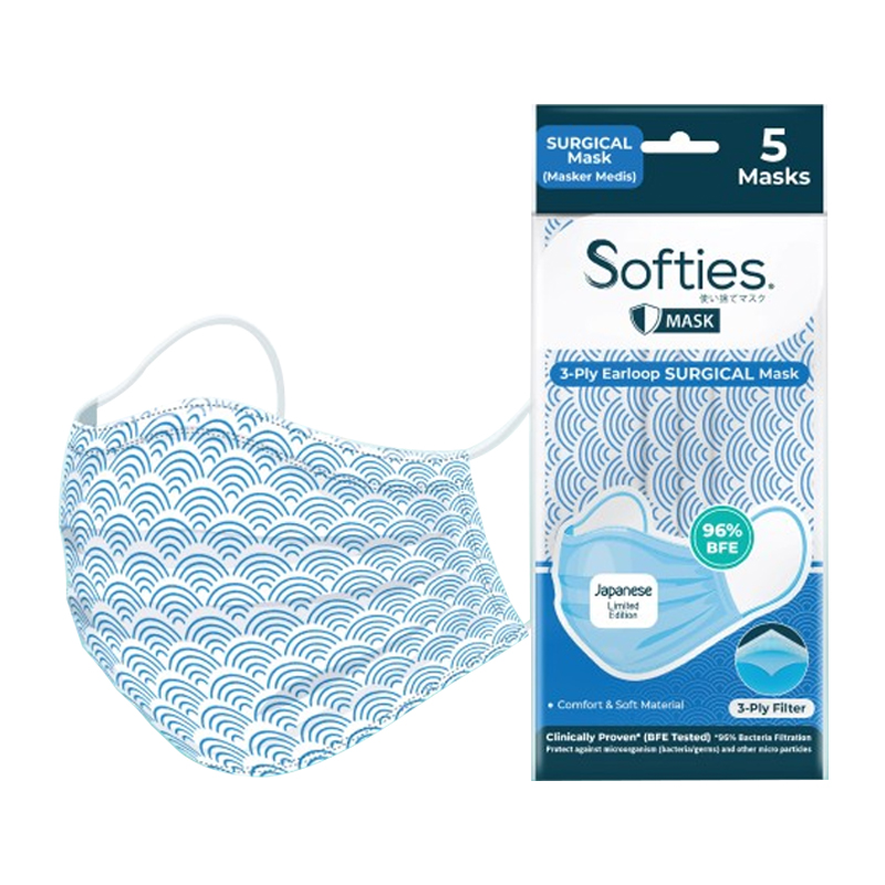 Softies 3 Ply Earloop Surgical Mask (Japanese Design) 5s | Gogobli