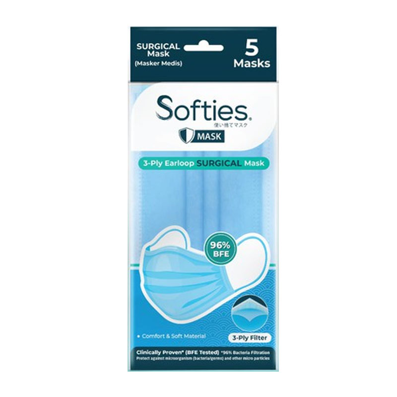 Softies 3 Ply Earloop Surgical Mask 5s | Gogobli